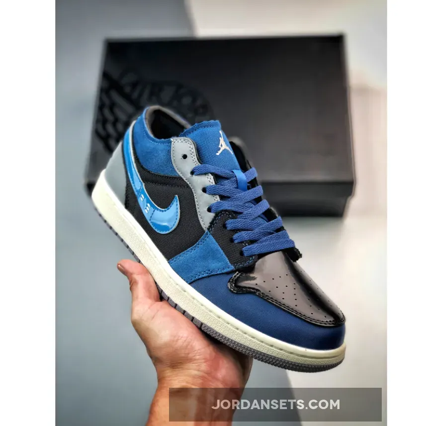 Air Jordan 1 Low SE Craft Obsidian/Ashen Slate-French Blue-Sail ashen slate jordan 1
