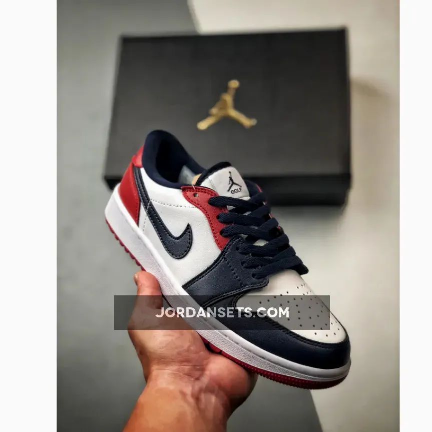 Air Jordan 1 Low Golf "USA" White/Obsidian-Varsity Red
