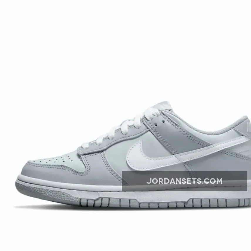 Nike Dunk Low Two Tone Grey GS DH9765-001 nike dunk low pure platinum white wolf grey