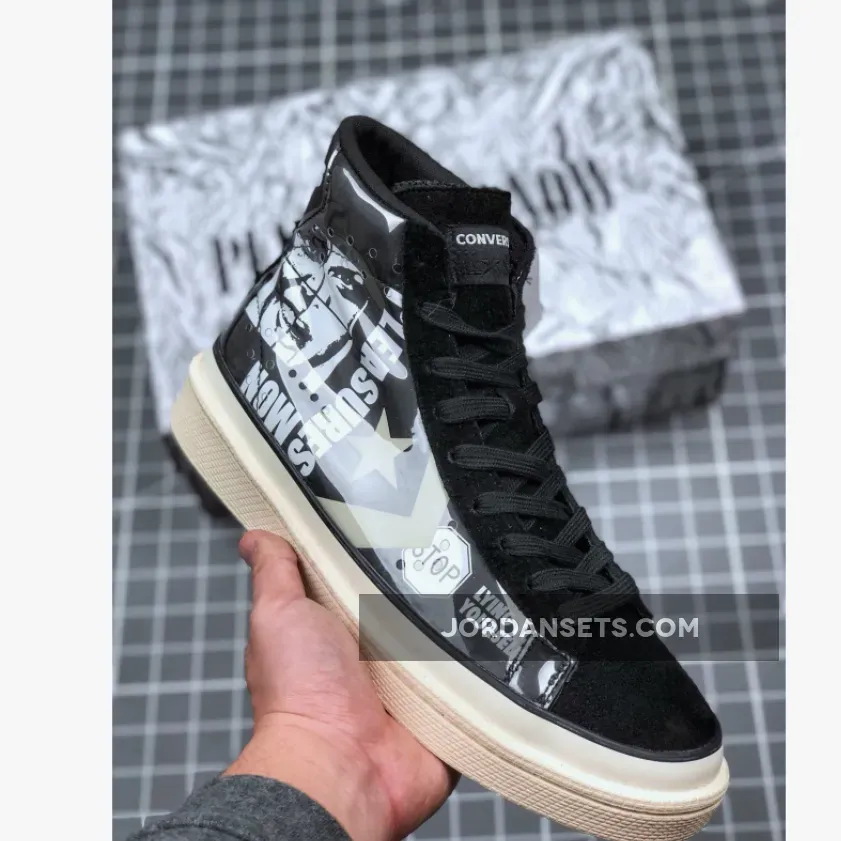 PLEASURES x Converse Pro Leather High Top Black White / Pleasuresnow
