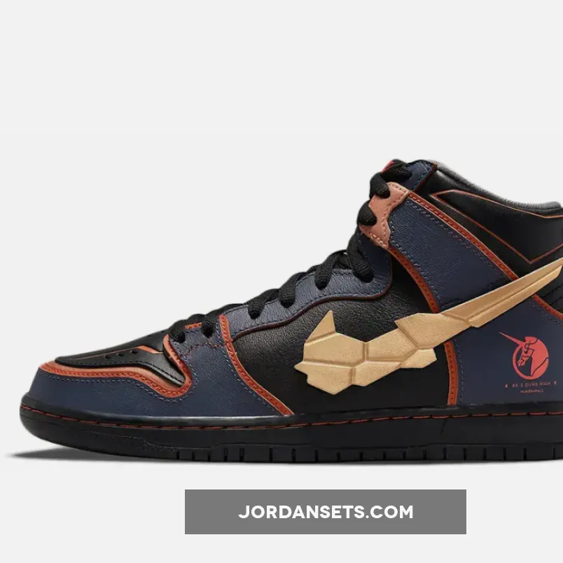 Gundam x Nike SB Dunk High 'Banshee' Thunder Blue/Metallic Gold #black unicorn gundam