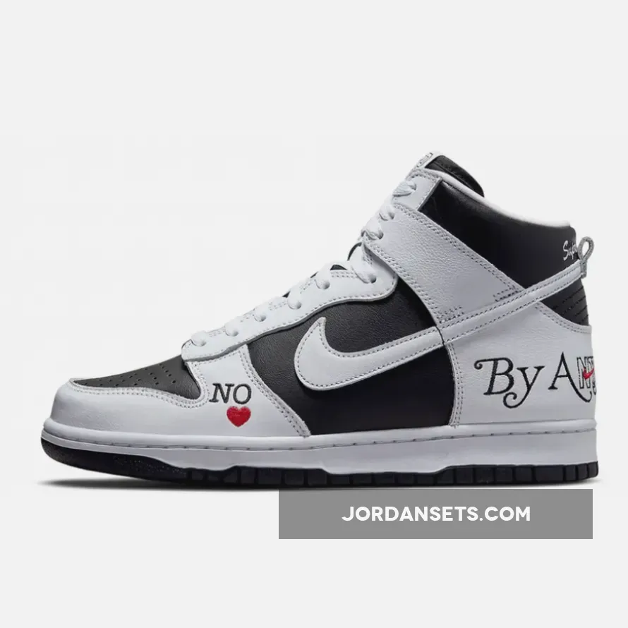 Supreme x Nike SB Dunk High 'By Any Means' Black/White-Varsity Red DN3741-002 / nike dunk supreme by any means