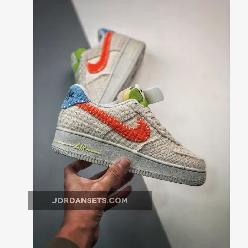 Nike Air Force 1 'Hemp' White/Orange-Blue-Green DV2112-001 #air force 1 '07 next nature