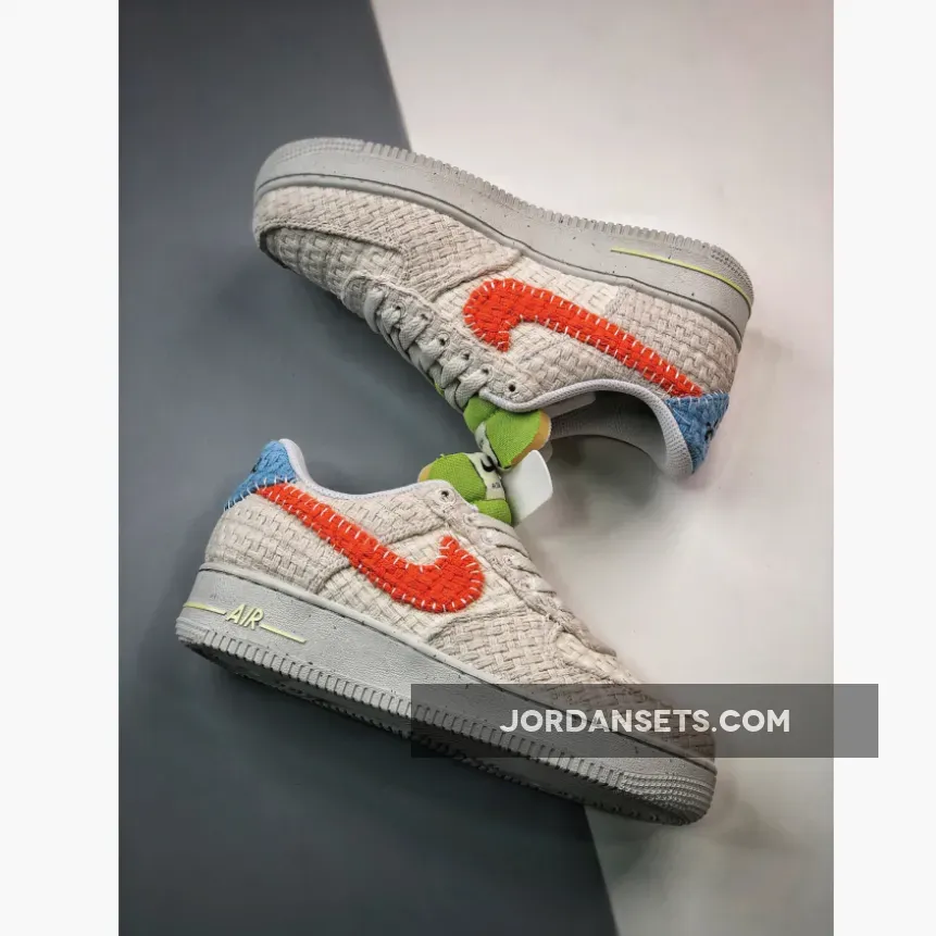 Nike Air Force 1 'Hemp' White/Orange-Blue-Green DV2112-001 #air force 1 '07 next nature