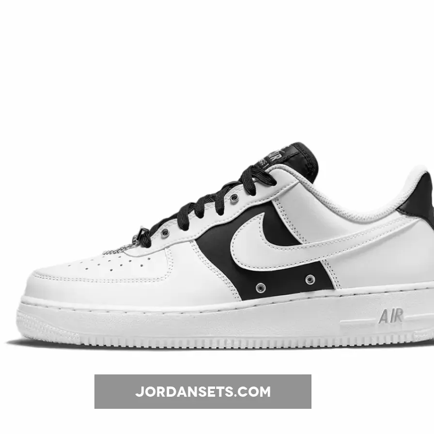 Nike Air Force 1 Low Snap Button Bling Black White DA8571-100 - nike air force 1 with chains