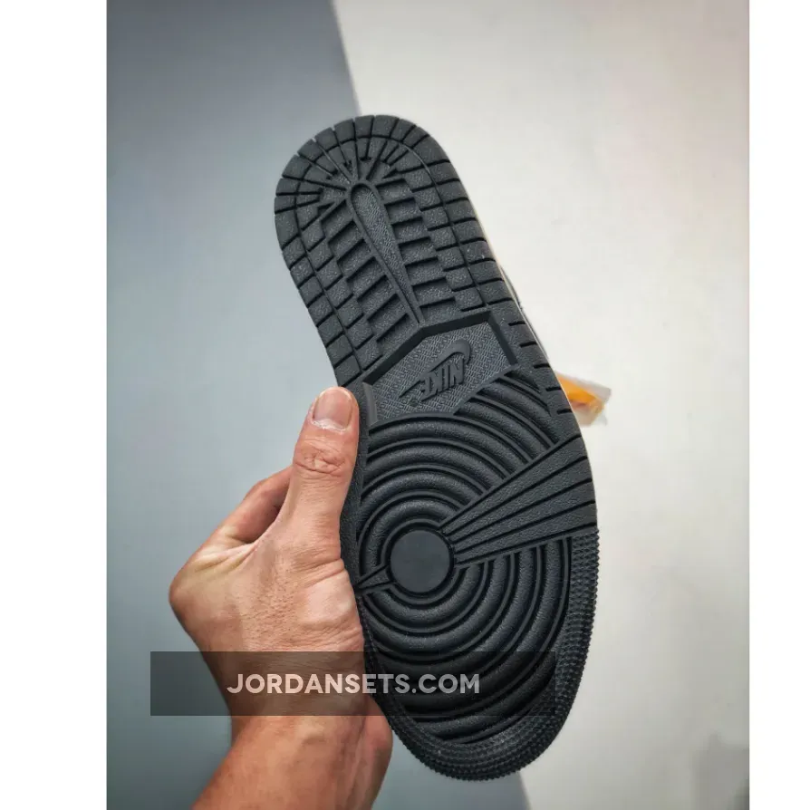 Air Jordan 1 Mid 'Wear Away' Black/Taxi-White-Sail #air jordan 1 mid taxi