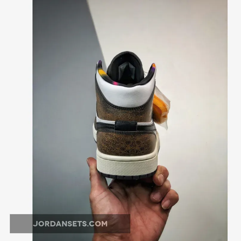 Air Jordan 1 Mid 'Wear Away' Black/Taxi-White-Sail #air jordan 1 mid taxi