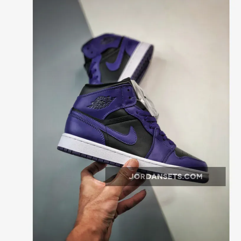 Air Jordan 1 Mid Purple Black BQ6472-051 - air jordan 1 black and purple