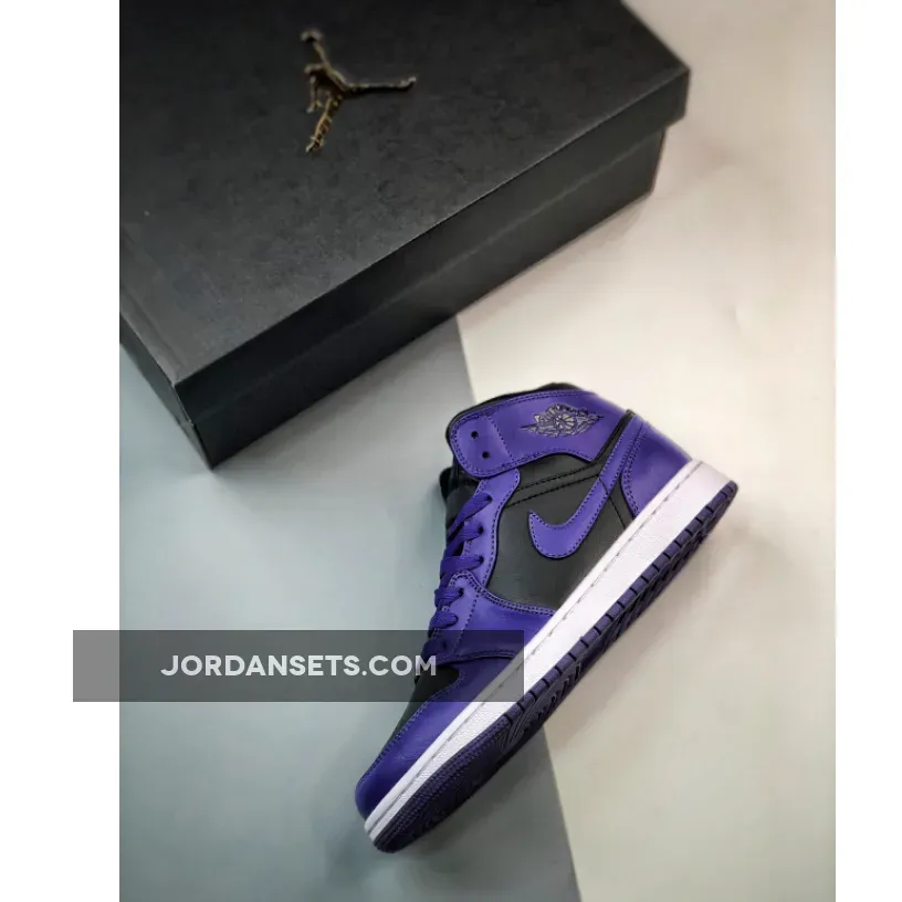 Air Jordan 1 Mid Purple Black BQ6472-051 - air jordan 1 black and purple