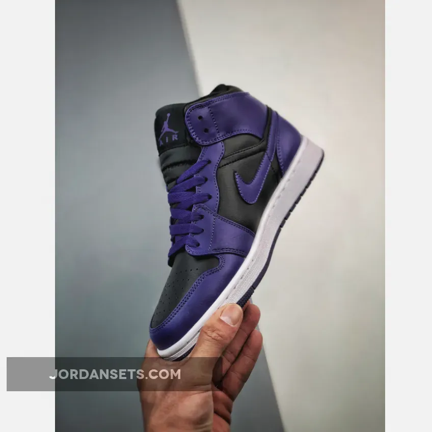 Air Jordan 1 Mid Purple Black BQ6472-051 - air jordan 1 black and purple