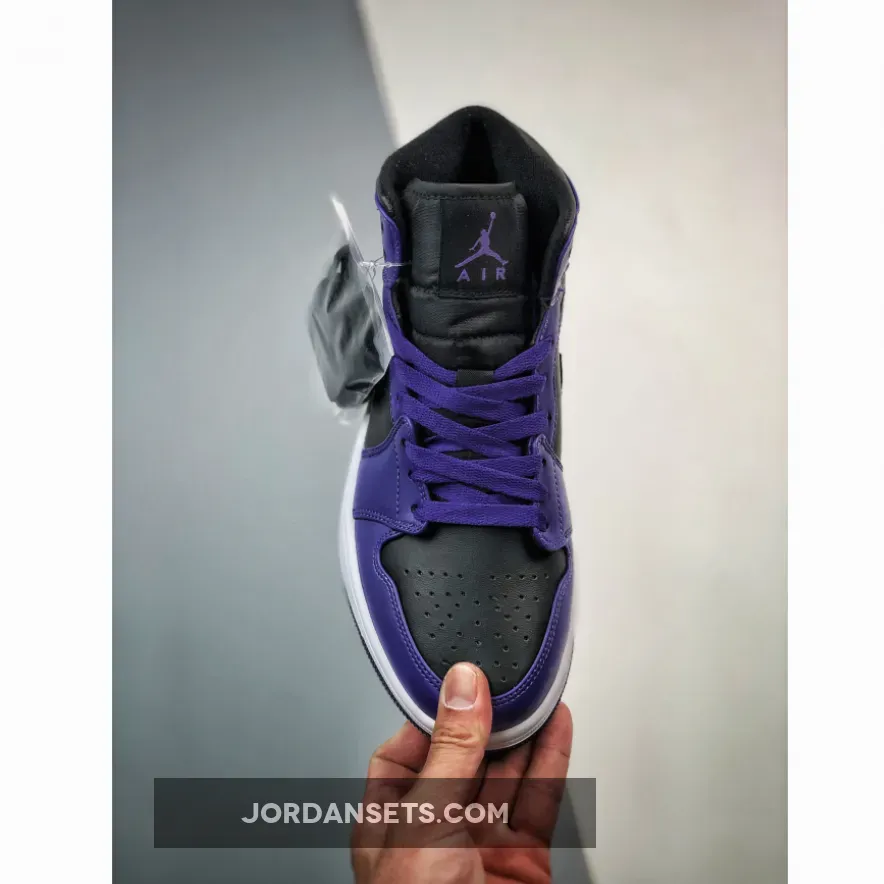 Air Jordan 1 Mid Purple Black BQ6472-051 - air jordan 1 black and purple