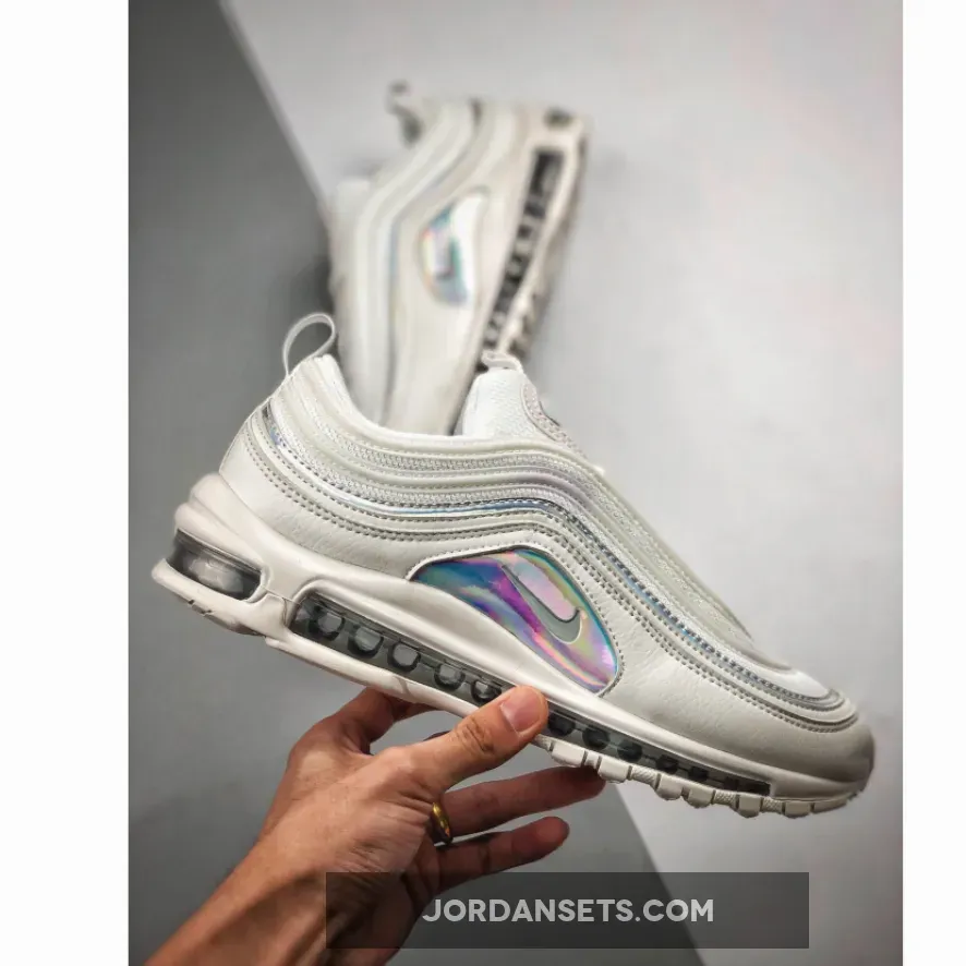 Nike Air Max 97 White/Metallic Silver/Iridescent CJ9706-100 #nike air max iridescent