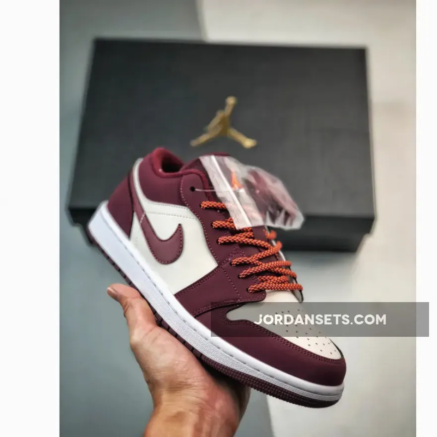 Air Jordan 1 Low Phantom/Night Maroon-Total Orange-White