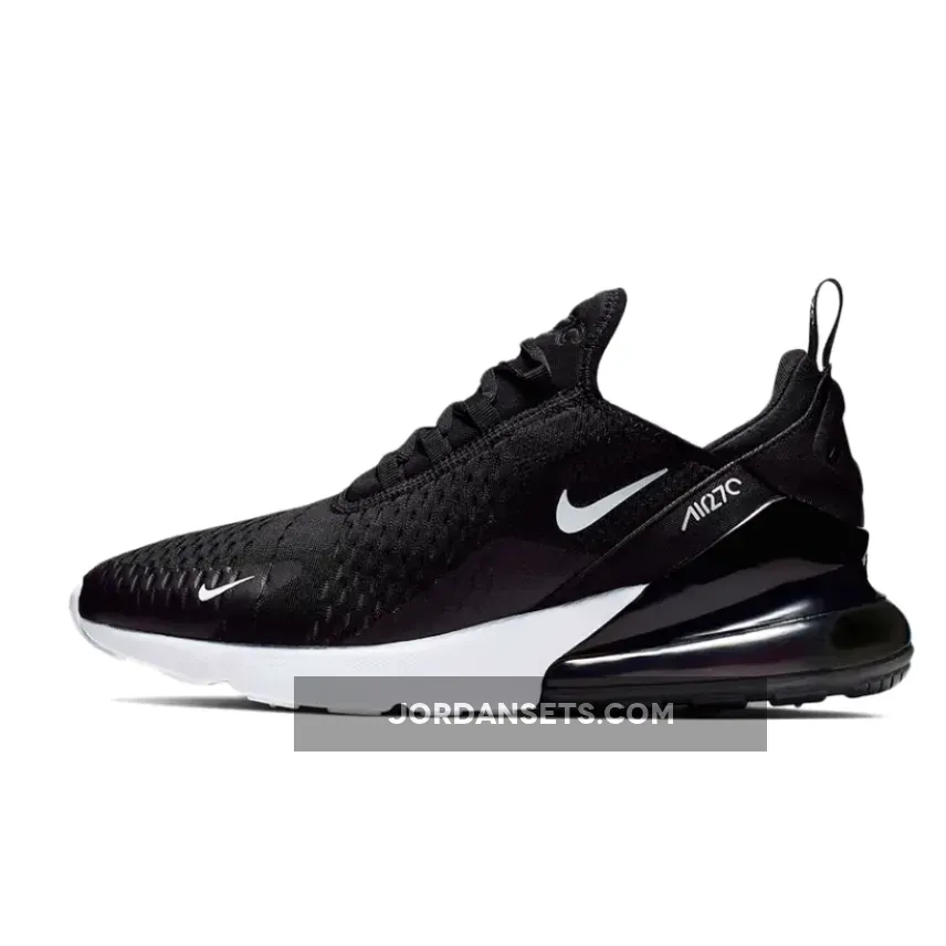 Mens and Womens Nike Air Max 270 Black White AH8050-002 / black and white airmax
