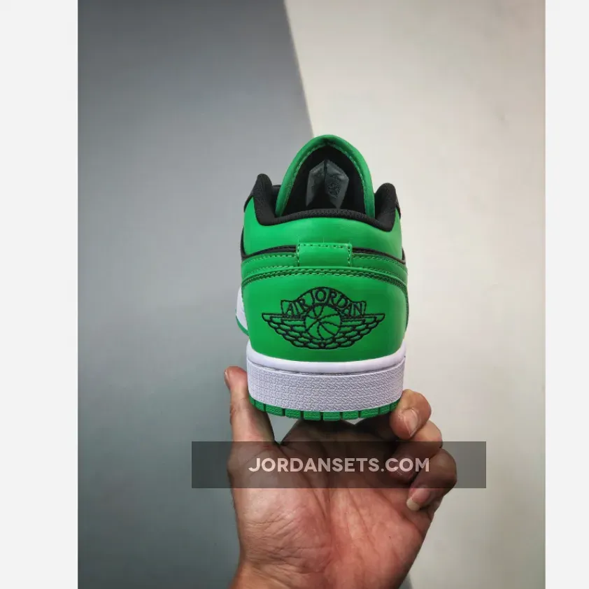 Air Jordan 1 Low Black/Lucky Green-White #lucky green jordan low