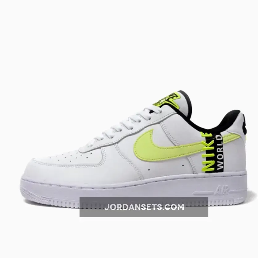 Nike Air Force 1 'Worldwide' White/Barely Volt-Volt-Black / women's air force 1 barely volt