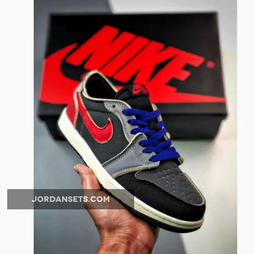 Air Jordan 1 Low OG EX Black/Dark Smoke Grey-Red 1676453385 Outlet