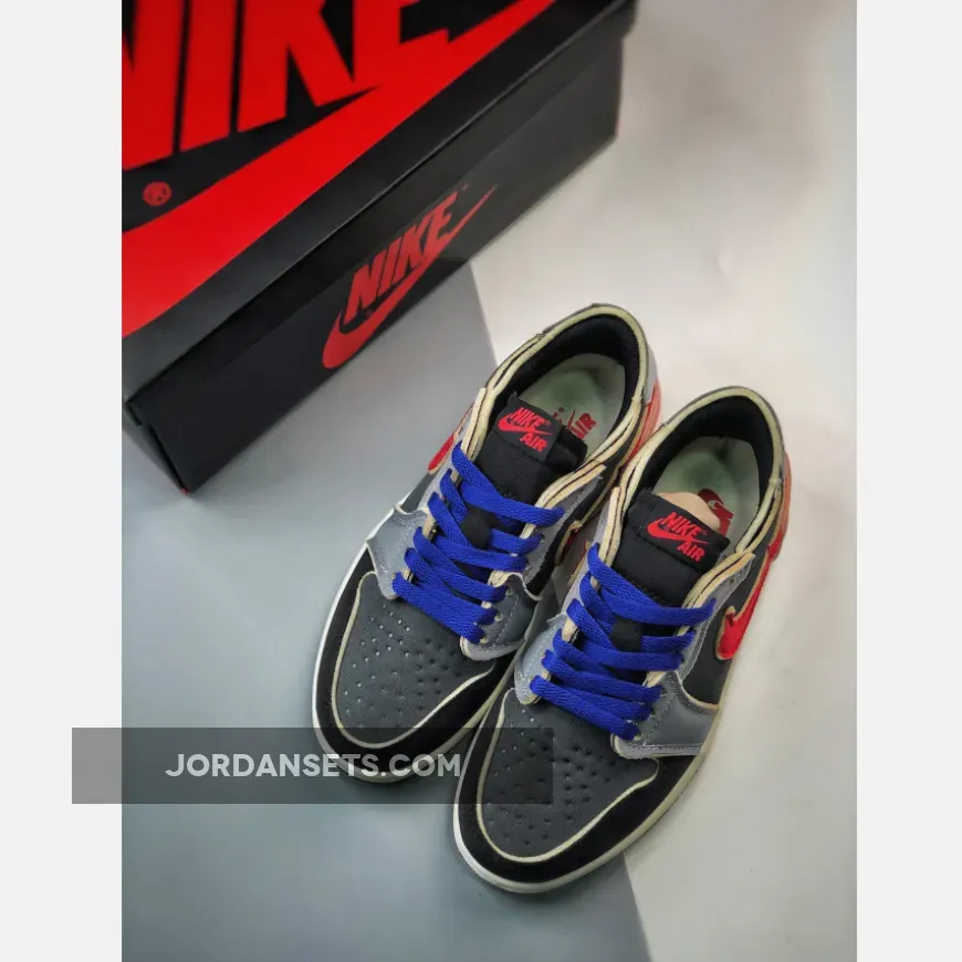 Air Jordan 1 Low OG EX Black/Dark Smoke Grey-Red 1676453385 Outlet