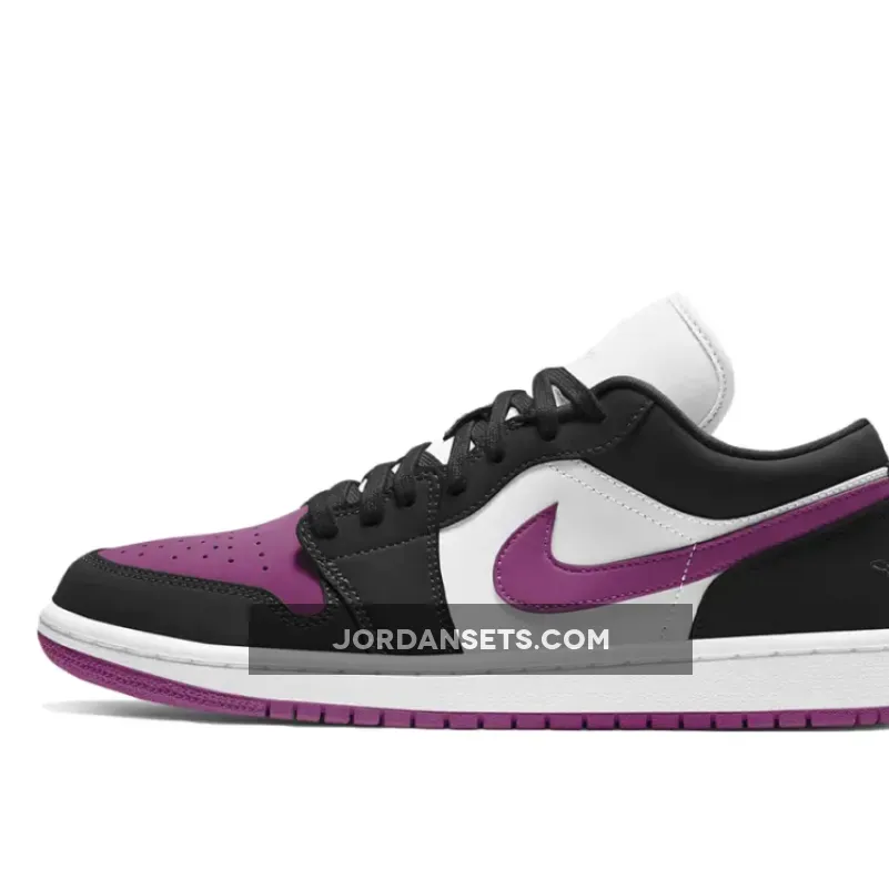 Air Jordan 1 Retro Low 'Black Cactus Flower' Unisex Black/White-Starfish AJ1 DC0774-005 Restock