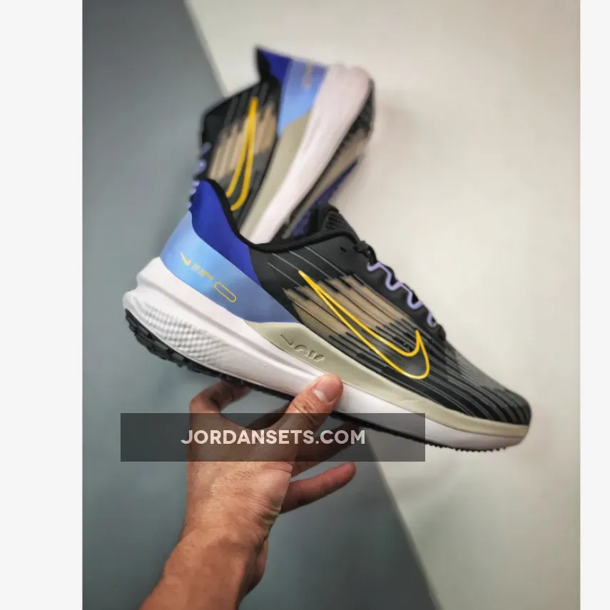 Nike Air Winflo 9 'Black/Off Noir/Lapis/Yellow Ochre' #nike air winflo 9 shield