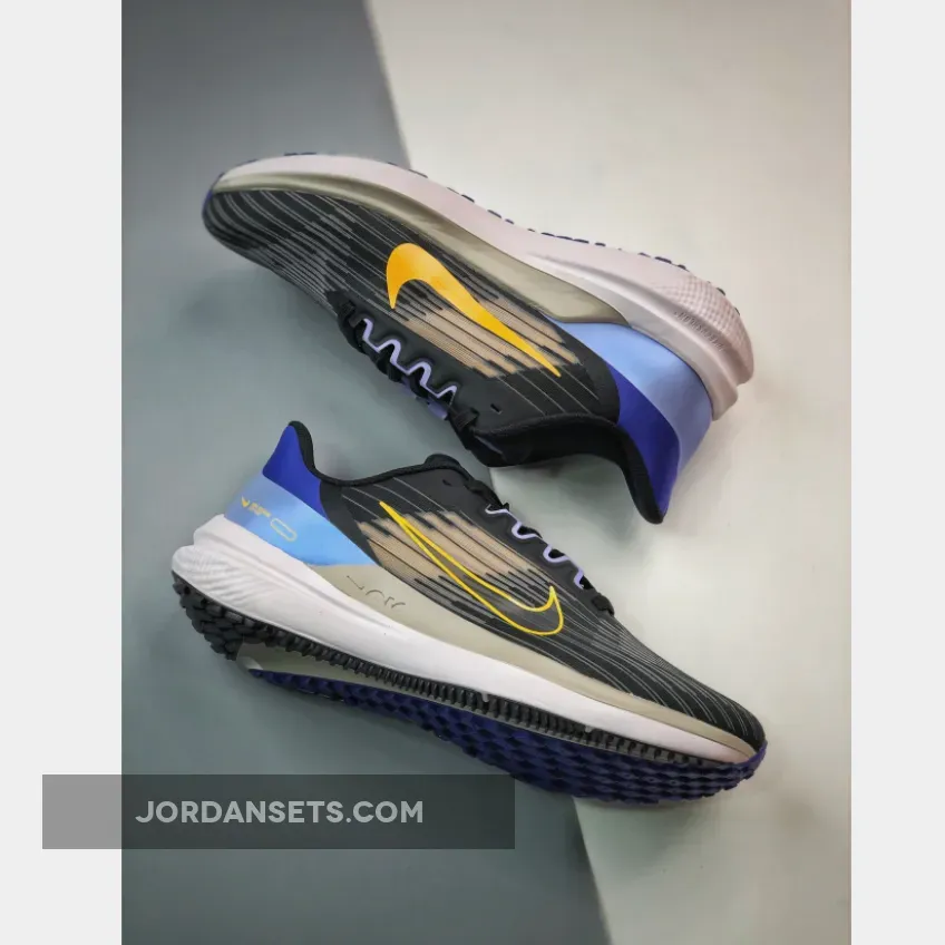 Nike Air Winflo 9 'Black/Off Noir/Lapis/Yellow Ochre' #nike air winflo 9 shield