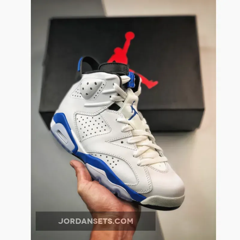 Air Jordan 6 Retro White/Sport Blue-Black air jordan 6 sport blue