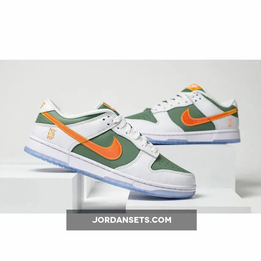 Nike Dunk Low 'NY vs. NY' Sage Green/White-Bright Orange - ny vs was