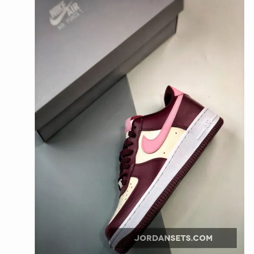 Nike Air Force 1 Low 'Valentine's Day' Sail/Night Maroon-Pink FD9925-161 - night maroon and medium soft pink goat