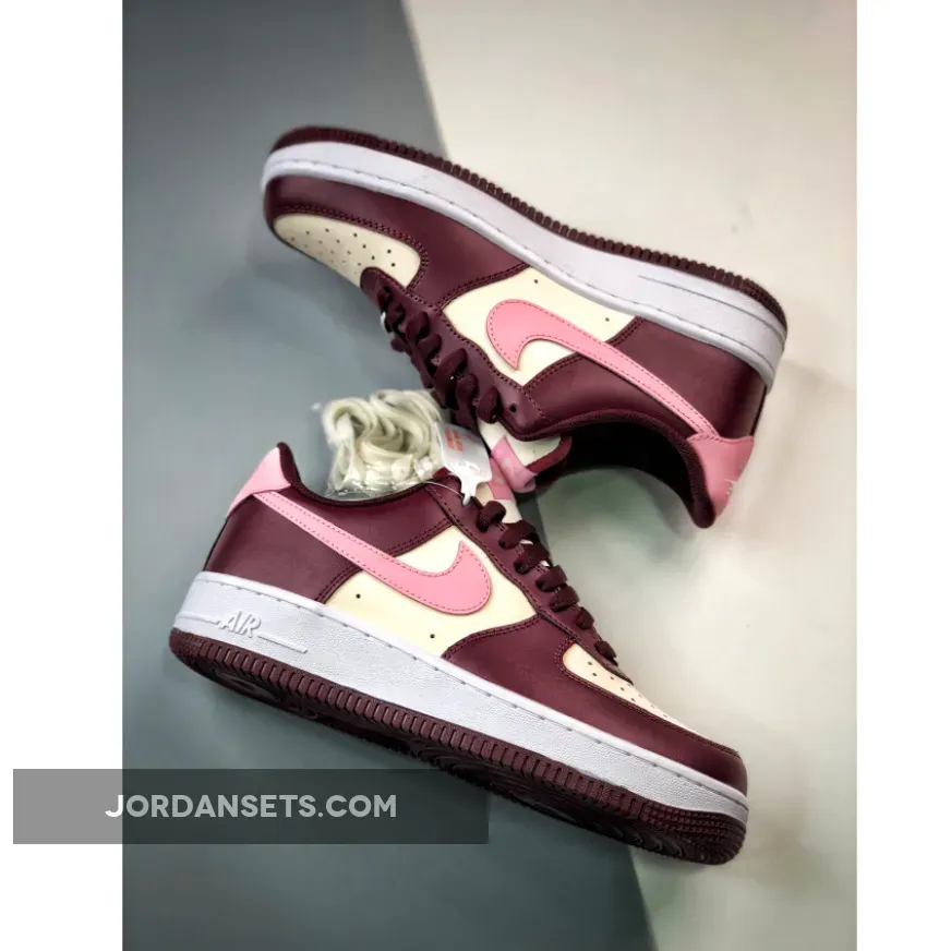 Nike Air Force 1 Low 'Valentine's Day' Sail/Night Maroon-Pink FD9925-161 - night maroon and medium soft pink goat