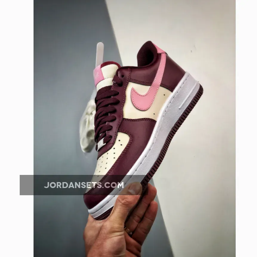 Nike Air Force 1 Low 'Valentine's Day' Sail/Night Maroon-Pink FD9925-161 - night maroon and medium soft pink goat