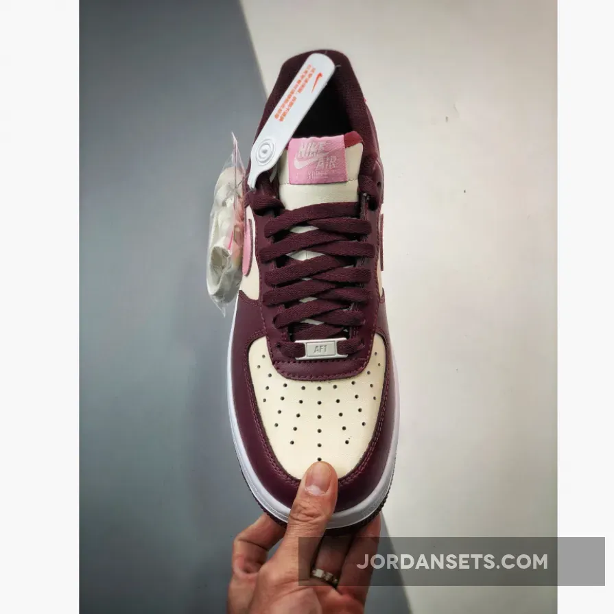 Nike Air Force 1 Low 'Valentine's Day' Sail/Night Maroon-Pink FD9925-161 - night maroon and medium soft pink goat