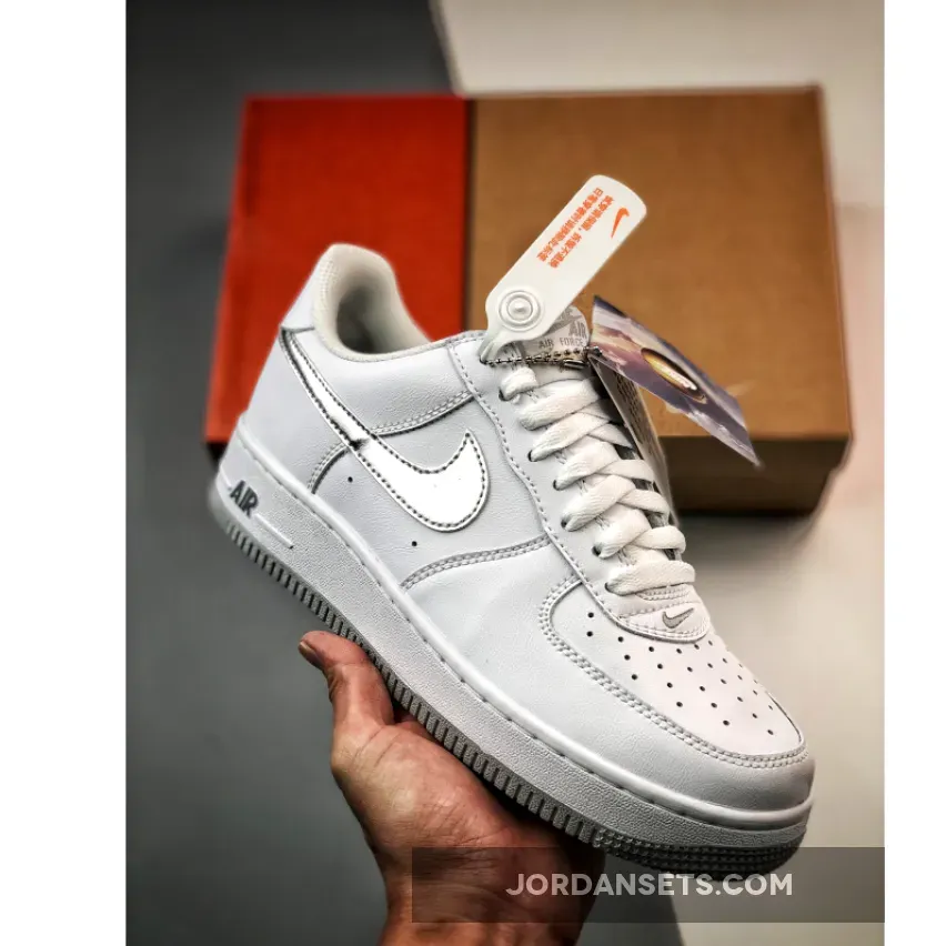 Nike Air Force 1 Low 'Silver Swoosh' #nike air force 1 metallic