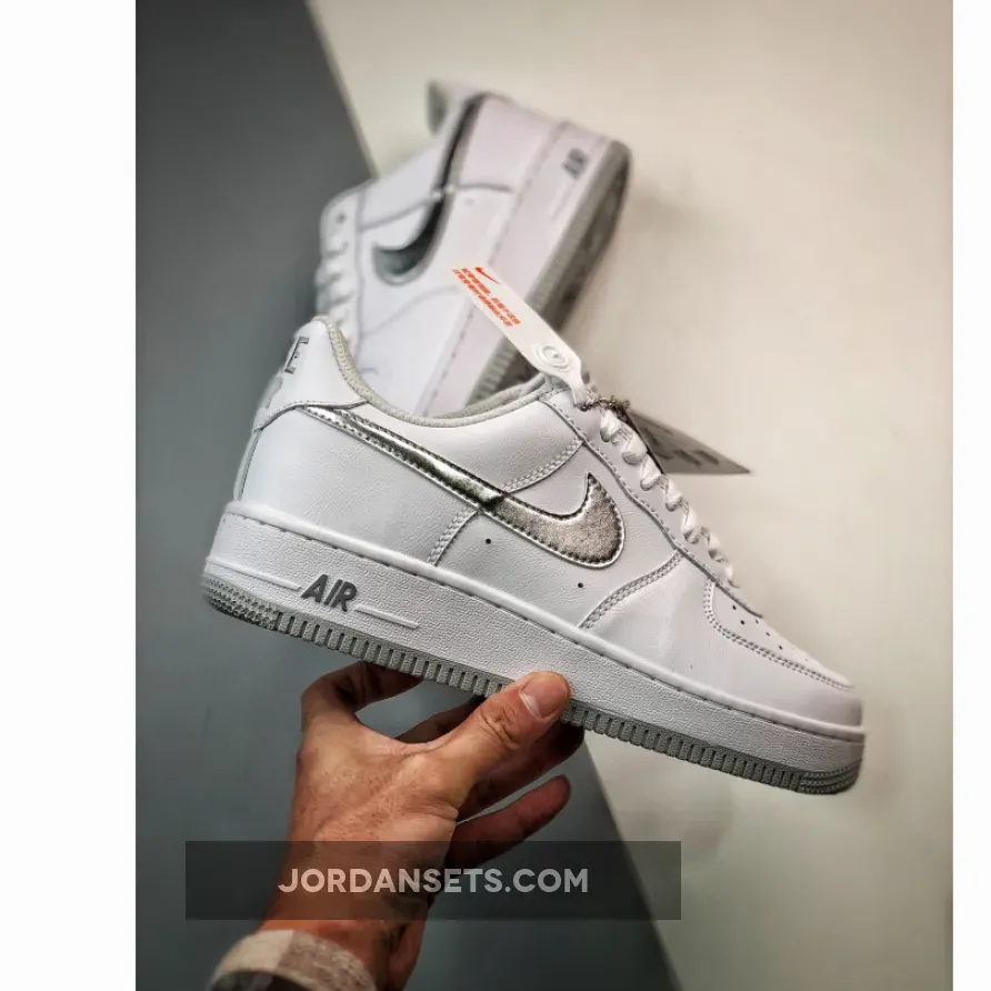 Nike Air Force 1 Low 'Silver Swoosh' #nike air force 1 metallic