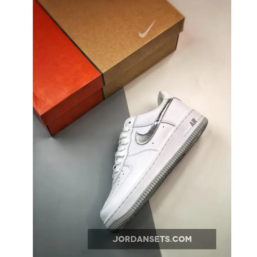 Nike Air Force 1 Low 'Silver Swoosh' #nike air force 1 metallic
