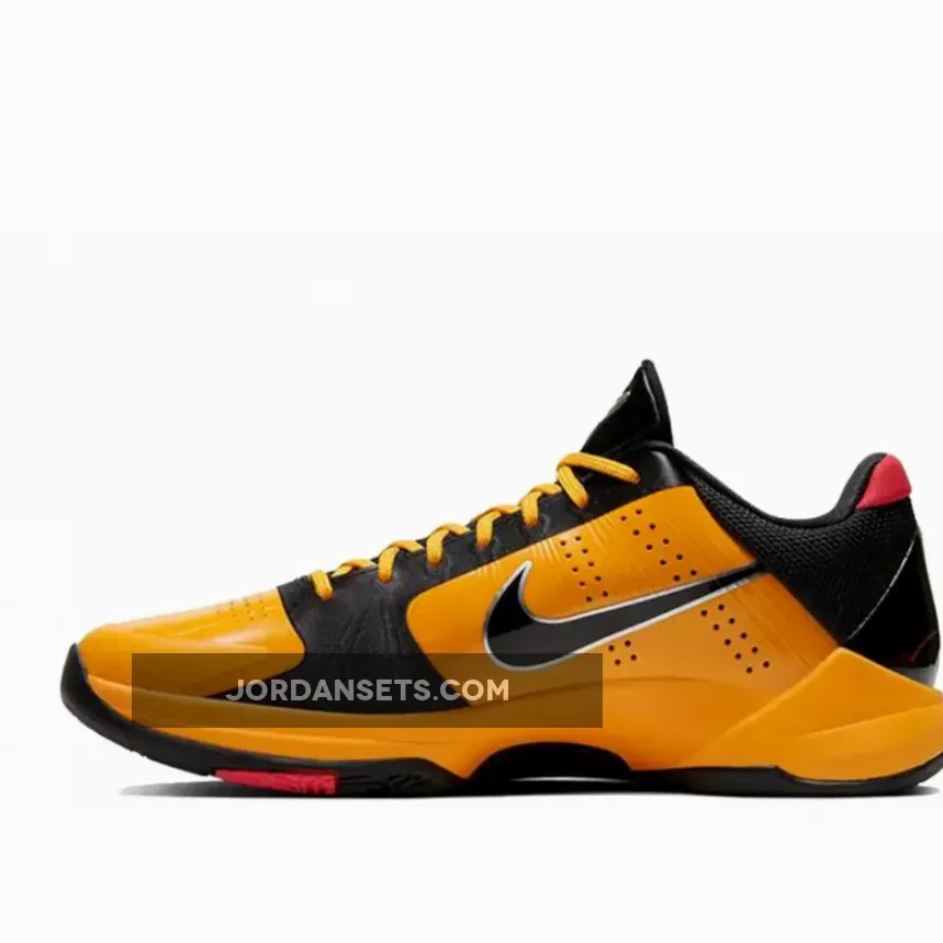 Nike Zoom Kobe 5 'Bruce Lee' Del Sol/Black-Metallic Silver-Varsity Red / bruce lee nike shoes