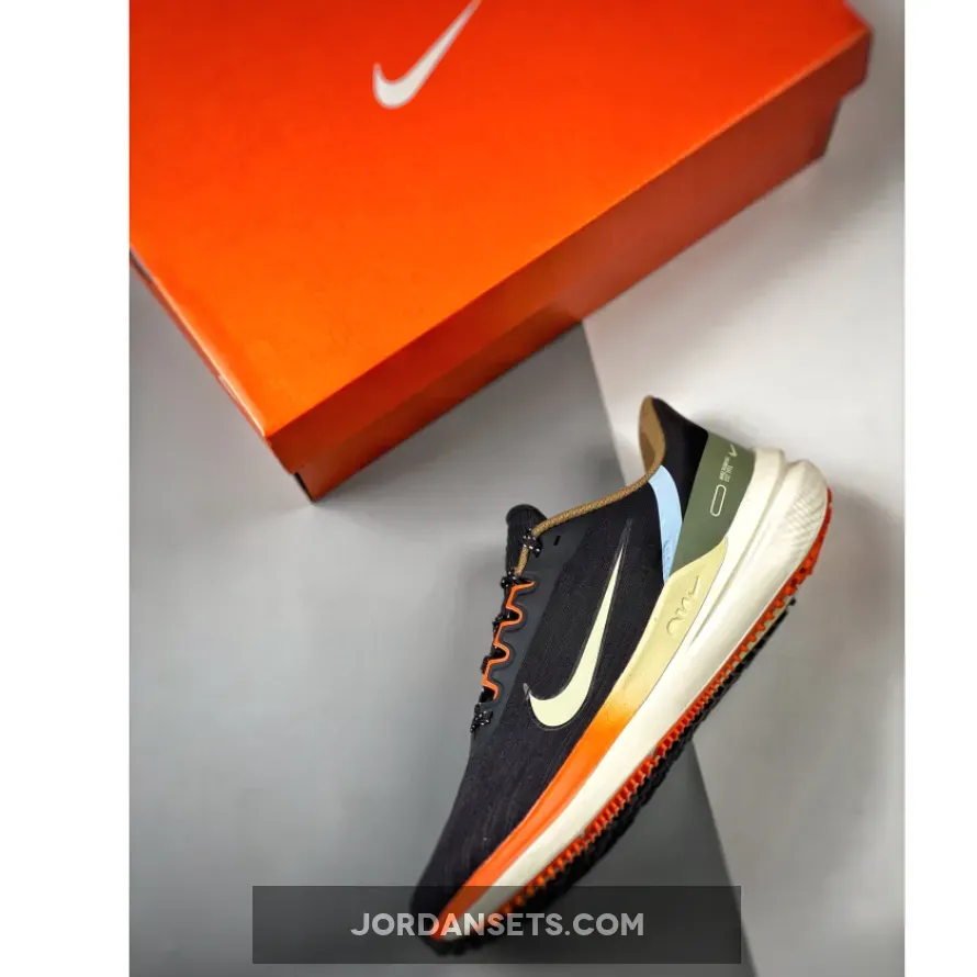 Nike Air Winflo 9 Black Green Safety Orang DX6040-071 - nike air winflo 9 shield black