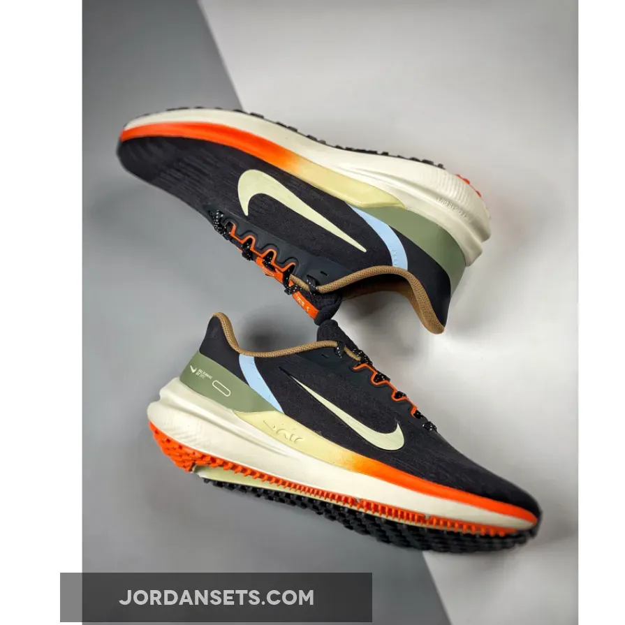Nike Air Winflo 9 Black Green Safety Orang DX6040-071 - nike air winflo 9 shield black