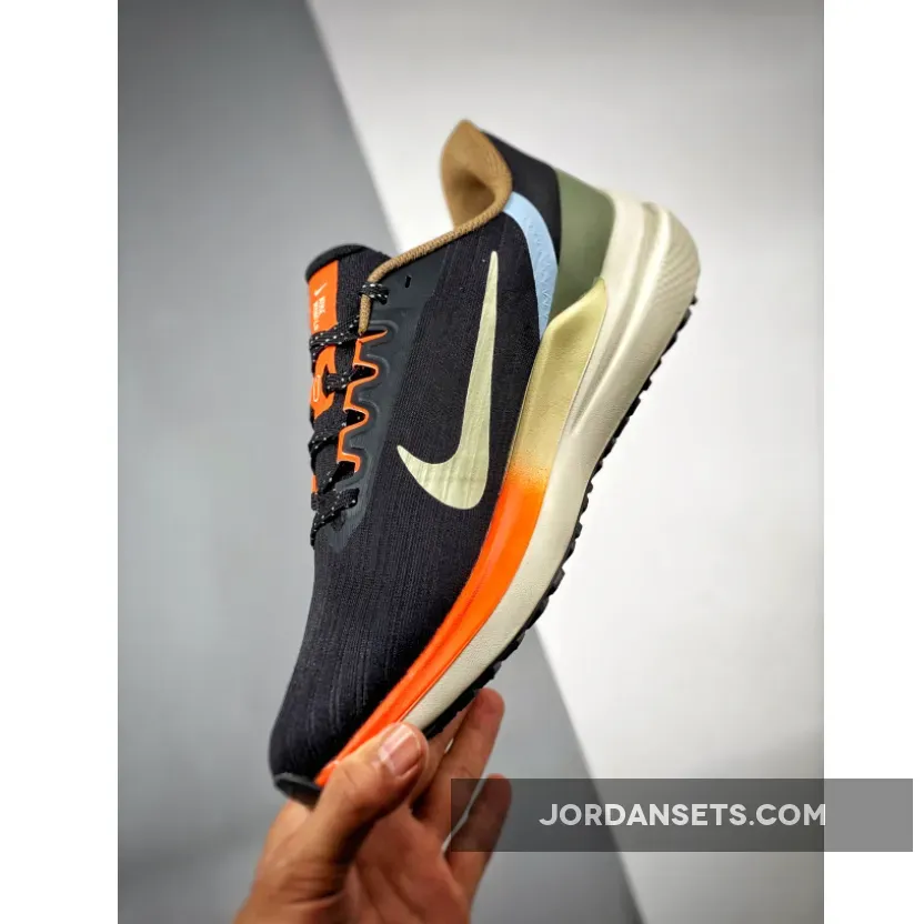 Nike Air Winflo 9 Black Green Safety Orang DX6040-071 - nike air winflo 9 shield black
