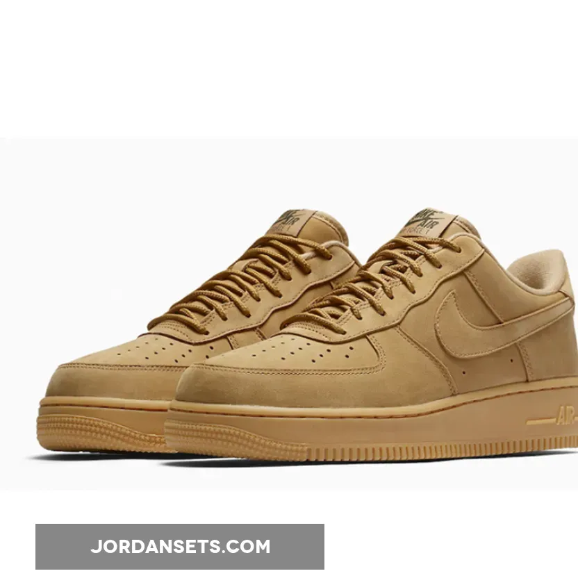 Nike Air Foce 1 Low Flax/Gum Light Brown-Outdoor Green #nike air force flax