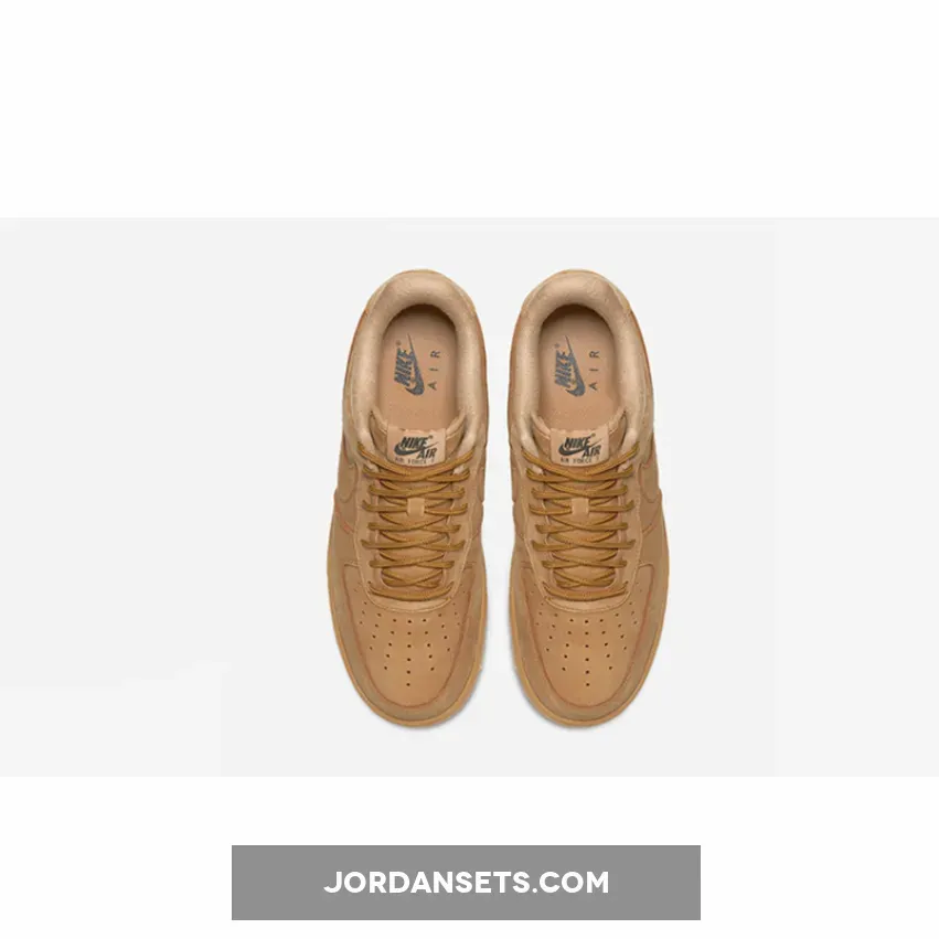 Nike Air Foce 1 Low Flax/Gum Light Brown-Outdoor Green #nike air force flax