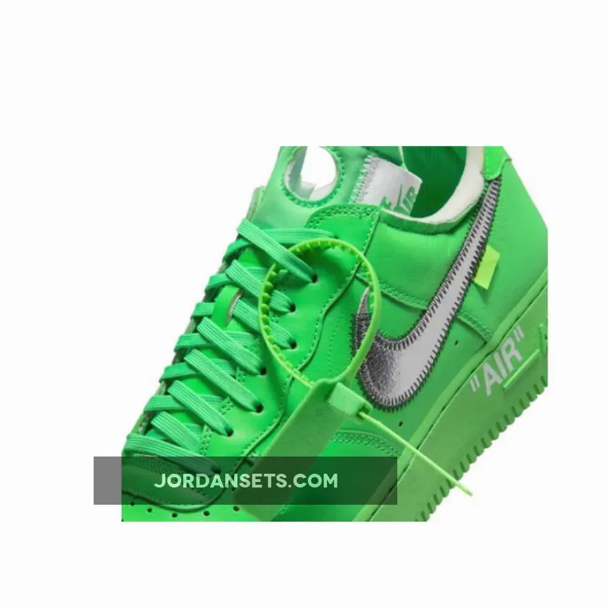 Off White x Nike Air Force 1 Low Light Green Spark/Metallic Silver / af 1 green