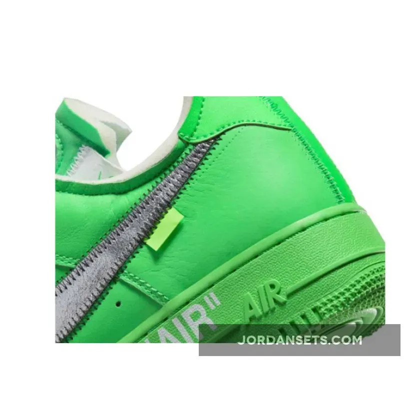 Off White x Nike Air Force 1 Low Light Green Spark/Metallic Silver / af 1 green