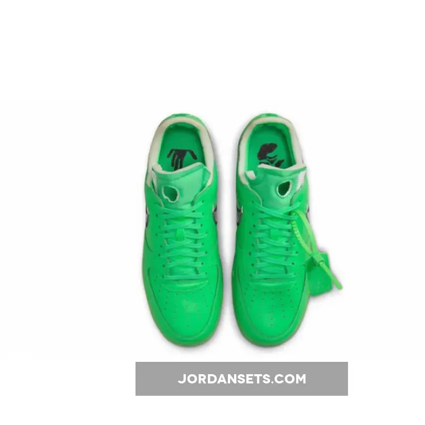 Off White x Nike Air Force 1 Low Light Green Spark/Metallic Silver / af 1 green