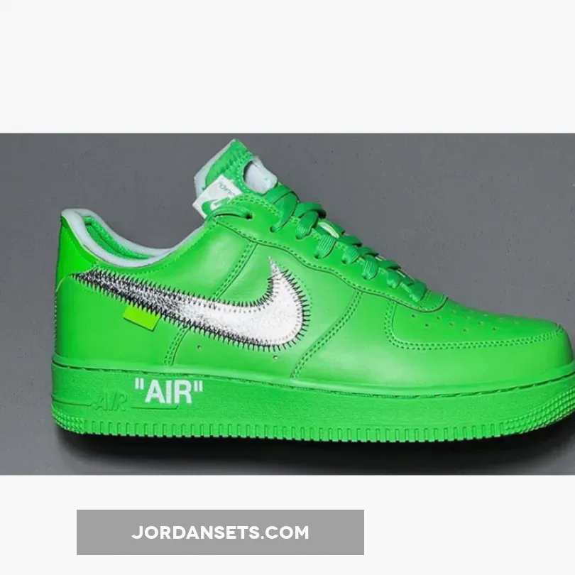 Off White x Nike Air Force 1 Low Light Green Spark/Metallic Silver / af 1 green