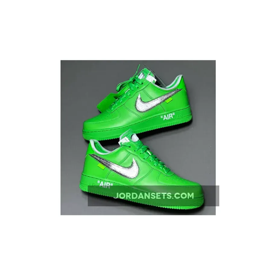 Off White x Nike Air Force 1 Low Light Green Spark/Metallic Silver / af 1 green