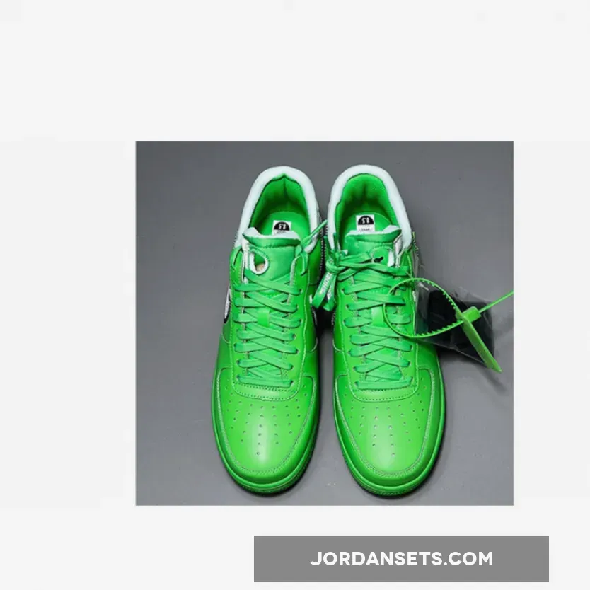Off White x Nike Air Force 1 Low Light Green Spark/Metallic Silver / af 1 green