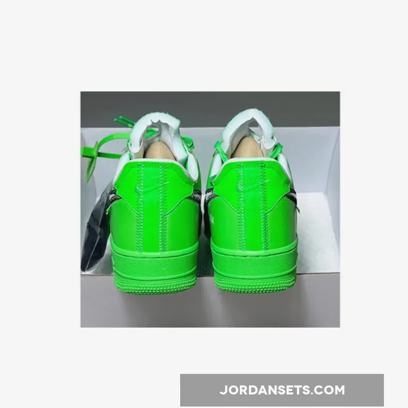 Off White x Nike Air Force 1 Low Light Green Spark/Metallic Silver / af 1 green