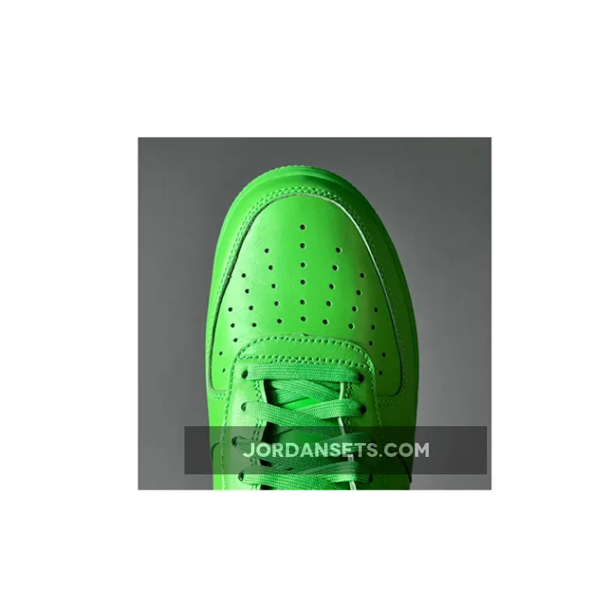 Off White x Nike Air Force 1 Low Light Green Spark/Metallic Silver / af 1 green