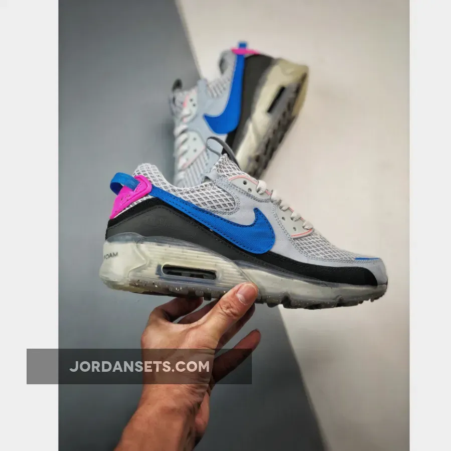 Nike Air Max 90 Terrascape Grey Blue Pink DM0033-004 For Sale