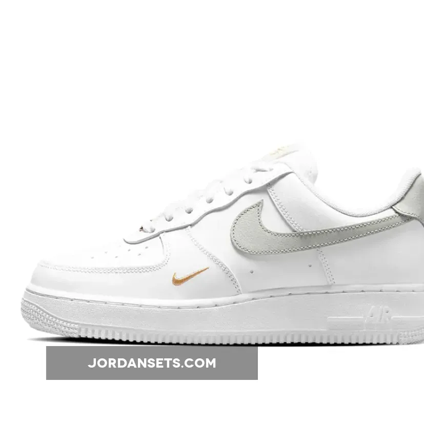 Nike Air Force 1 Mini Swoosh White Grey Gold CZ0270-106 white and gold af1